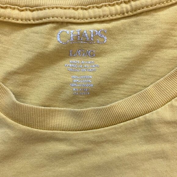 MENS CHAPS Yellow Graphic Short Sleeve Casual Tee Shirt L - Picture 7 of 7